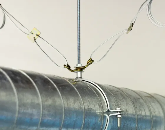 Building services suspended with Vaico hangers
