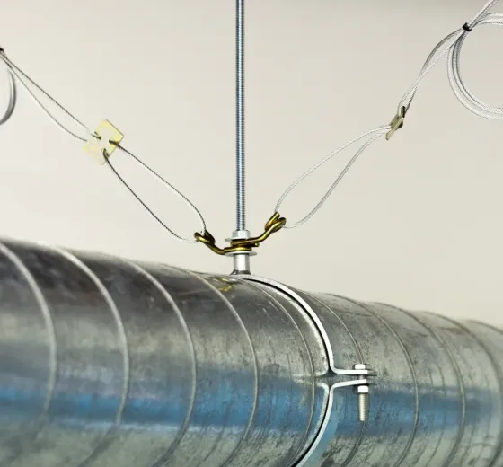 V.LOCK suspending spiral duct on site