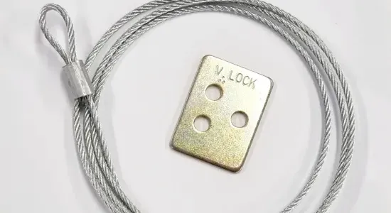 V.LOCK suspension: a single wire with an adjustable locking plate