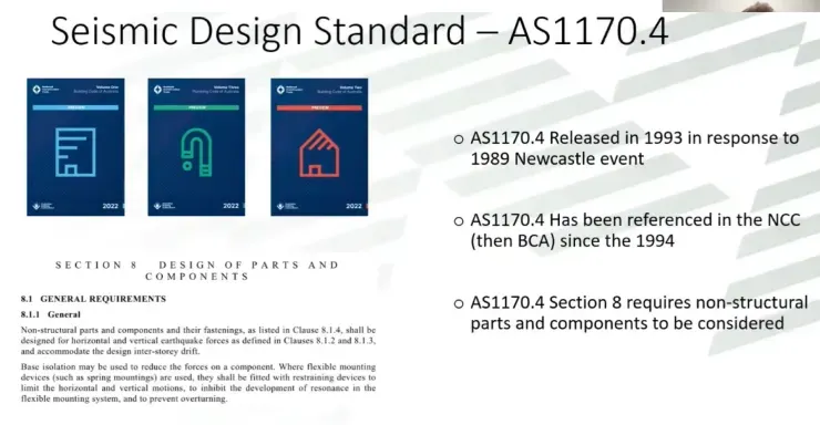 Webinar slide: AS 1170.4, the Australian earthquake loading standard