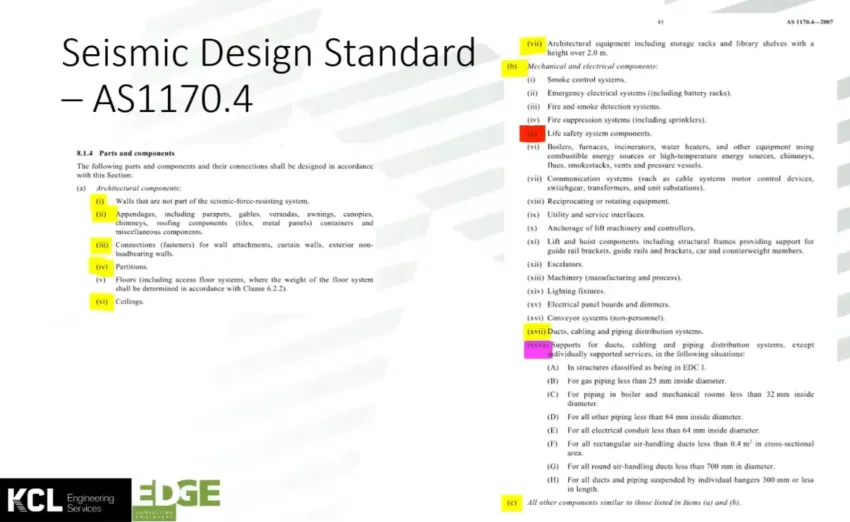 Webinar slide: seismic design standard