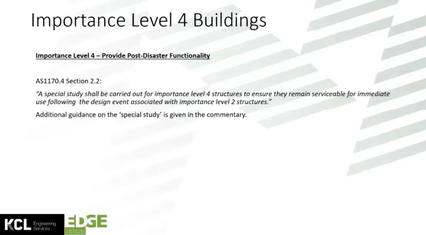 Webinar slide: Importance Level 4 buildings