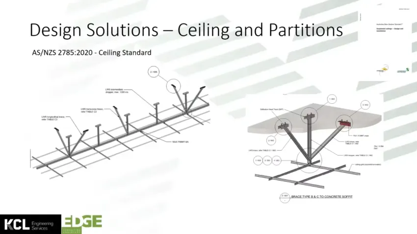Webinar slide: seismic design solutions for ceilings