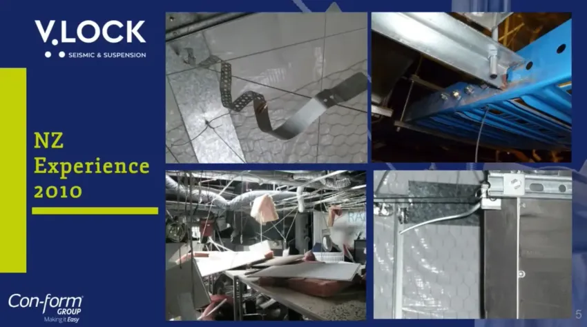 Webinar slide: clearance failures between ducting and cable tray